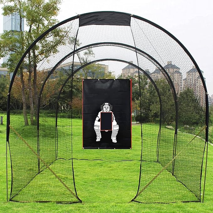 Batting Cage Backstop with Strike Zone Heavy Duty PVC Coated Oxford Fabric Vinyl Baseball Backstops with Catcher Softball Pitcher Training Equipment Aid