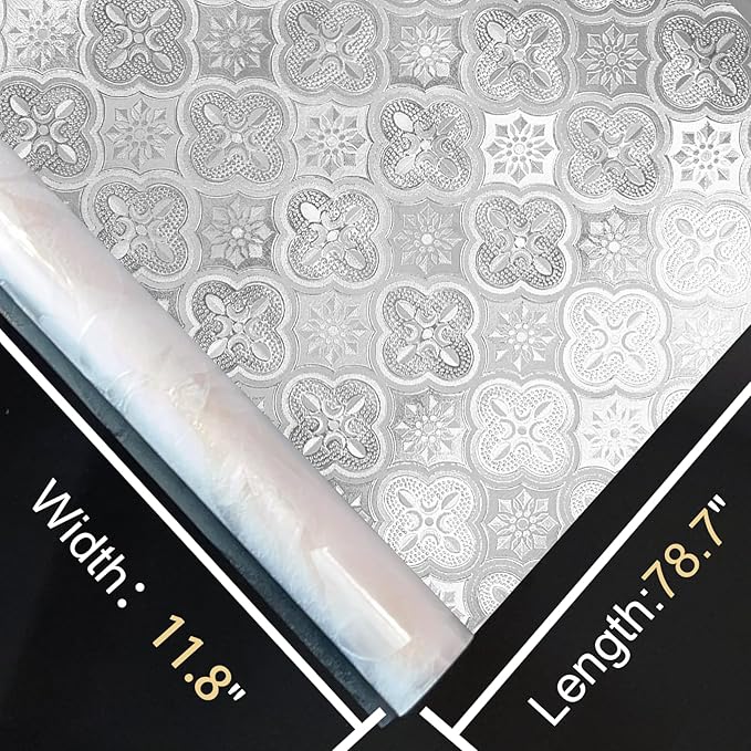 Window Privacy Film Decorative for Front Door, Bathroom Static Cling Stained - Image 8