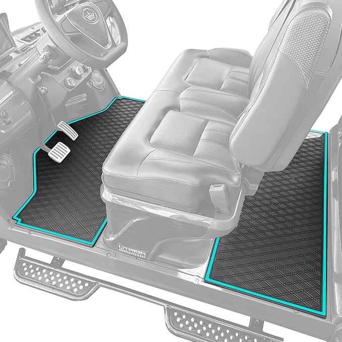 Xtreme MATS Evolution D5 Golf Cart Floor Mat Set - Rubber Double Diamond Design - Fits DMAX, D5, 2+2, 4F, 6F, Including Evolution Maverick and Ranger Trims