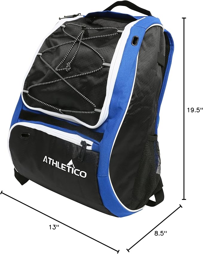 Athletico Baseball Bat Bag - Backpack for Baseball, T-Ball & Softball Equipment & Gear for Youth and Adults | Holds Bat, Helmet, Glove, & Shoes |Shoe Compartment & Fence Hook