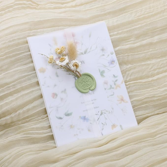 UNIQOOO 70 Pack Vellum Jackets for 5x7 Invitations, Elegant Pre-Folded Vellum - Image 7