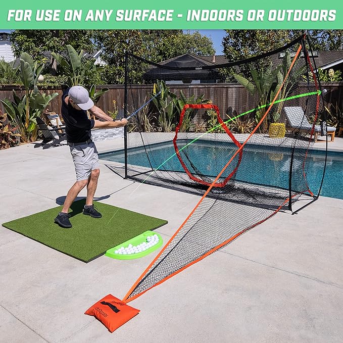 GoSports Shank Net Attachment for Golf Hitting Nets - Black or Red