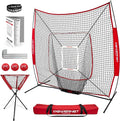 PowerNet Baseball Softball Practice Net 7x7 with Baseball Accessories for Practice Pitching, Batting & Fielding, Ball Caddy, Weighted Baseballs, Tee
