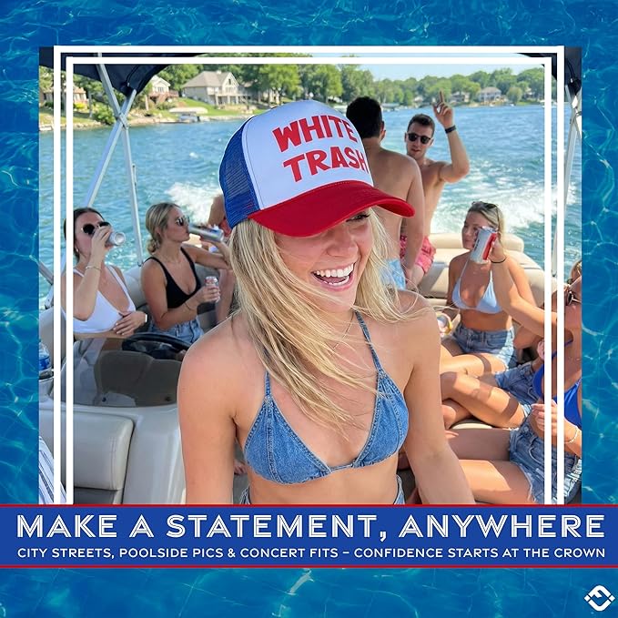 Funky Junque Premium Mesh Snapback Trucker Hat - Stylish Comfort for All - Patriotic, Humor & More