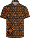 HUURAY Funny Golf Polos for Men Funny Print Short Sleeve Shirts Quick Dry Polo Shirts Hawaiian Shirt Performance Golf Outfits
