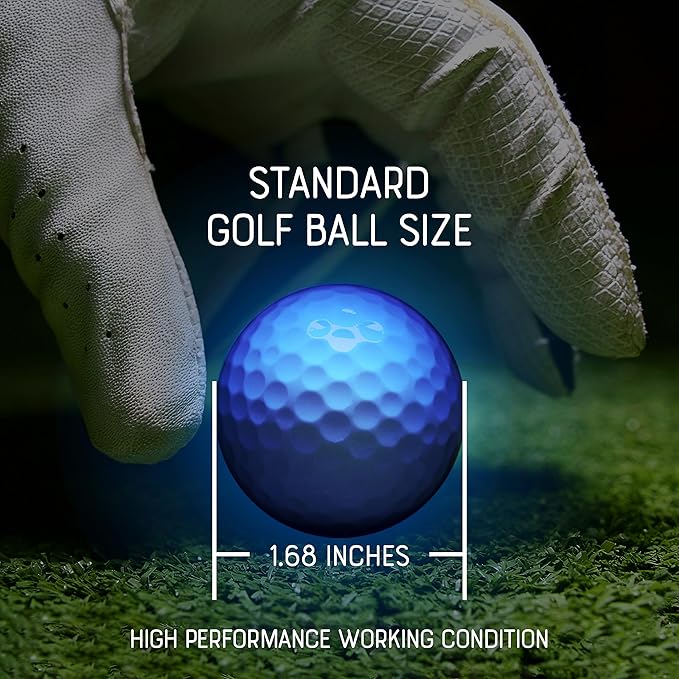 Premium LED Night Golf Balls - Set of 6 - Ultra Bright Glow for Enhanced Nighttime Play, Durable Light-Up Golf Balls for Evening Games, USA Owned Business