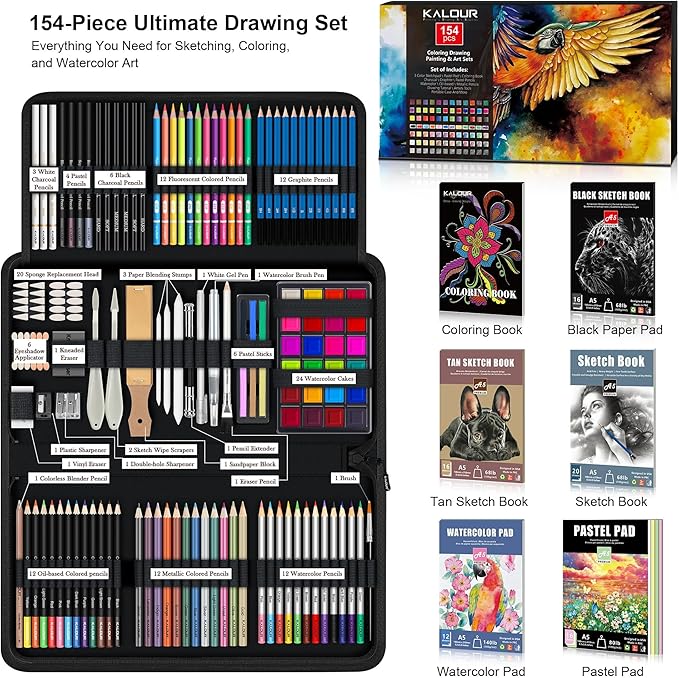 KALOUR 154PCS Artists Art Supplies - Image 2