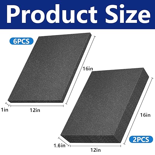 DECOHS 8 Pcs Polyurethane Foam Sheets- 2 Sizes Cuttable Foam Inserts - Image 2