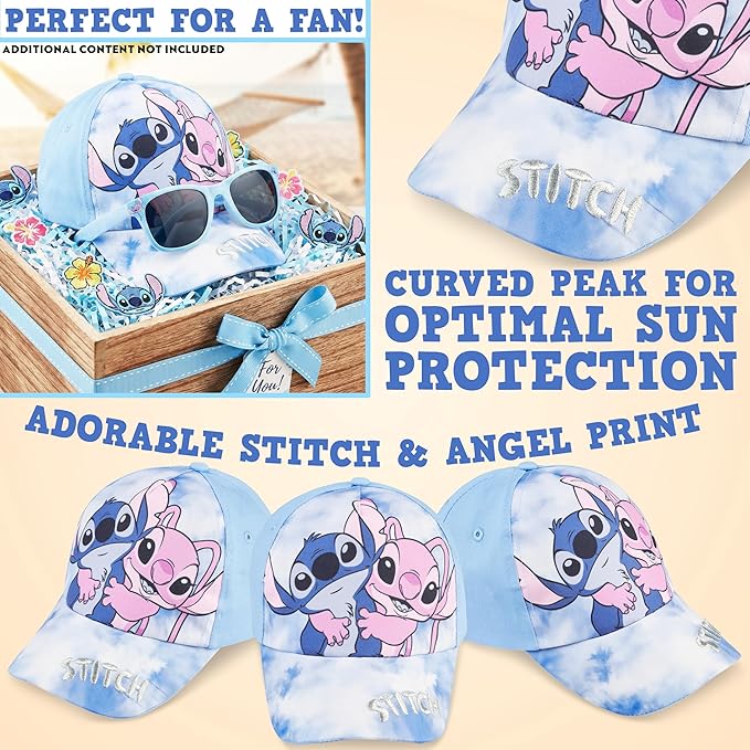 Hello Kitty | Disney Stitch | Care Bears Baseball Cap & Sunglasses for Girls UV400 Sun Protection Gifts for Girls