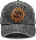 Weekend Hooker Hat for Men Women, Vintage Cotton Fish Decor Leather Patch Baseball Cap for Fishing Lovers Dad Mom