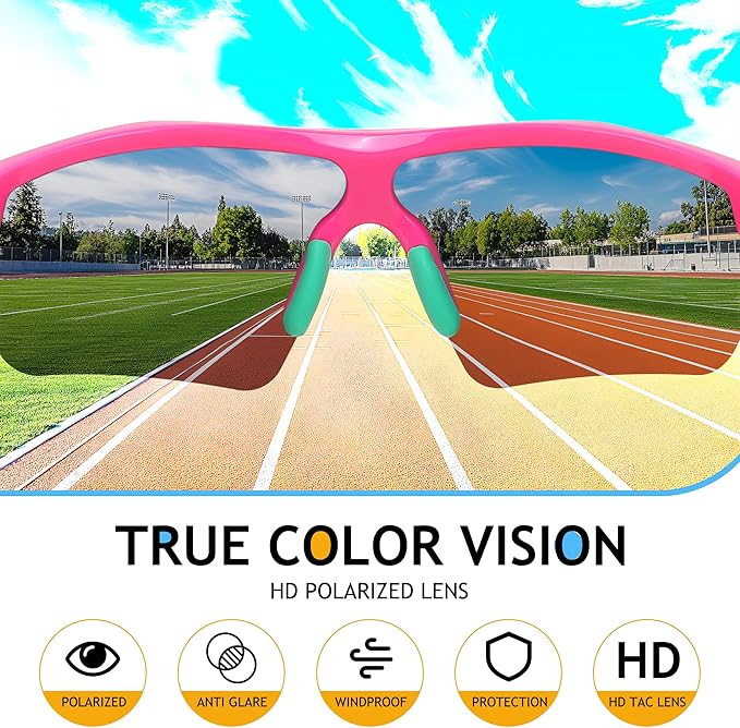 FEISEDY Kids Teens Baseball Polarized Sunglasses Sports TR90 Frame Boys Girls Cycling B2454