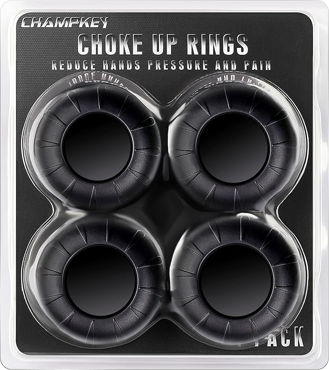CHAMPKEY Premium Choke Up Rings 4 Pack | Reduced Hands Pain and Pressure Baseball Rings | Ideal for Baseball, Softball and Tee Ball Bat