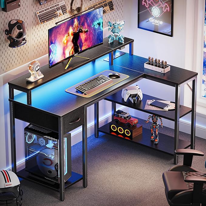 SUPERJARE Reversible L Shaped Gaming Desk - Image 2