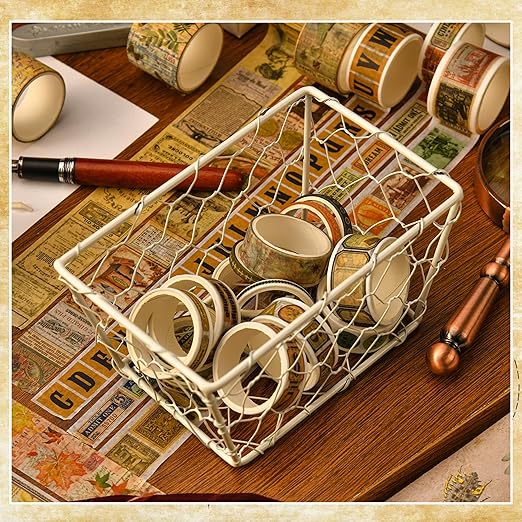 36 Rolls Vintage Washi Tape Pack Retro Arts Adhesive Tapes Wide Chronicle - Image 9