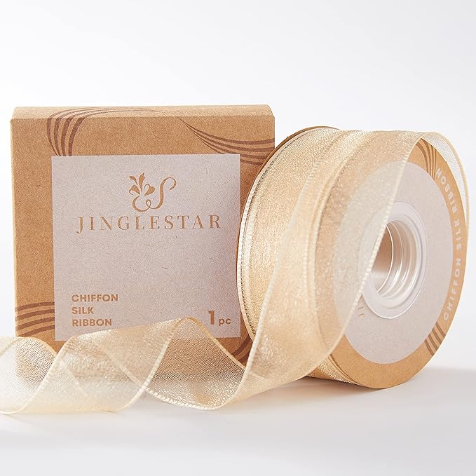 1 Inch Wide Sheer Chiffon Ribbon by JINGLESTAR