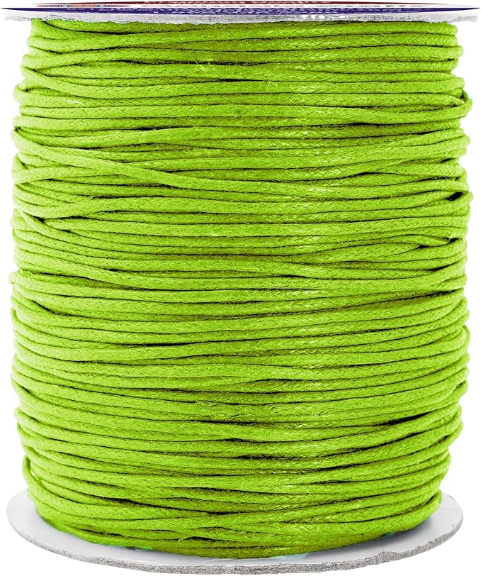 Mandala Crafts 1.5mm 109 Yards Yellow Green Cotton Waxed Cord by MandalaCrafts