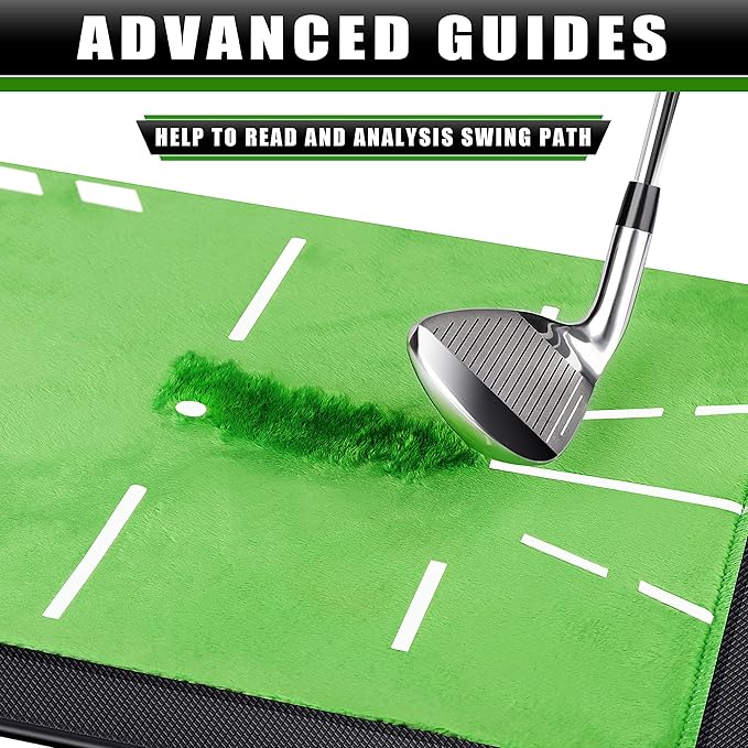 CHAMPKEY Heavy-Duty Golf Hitting Mat - Swing Path Feedback Golf Practice Mat - Ideal for Indoor and Outdoor Training