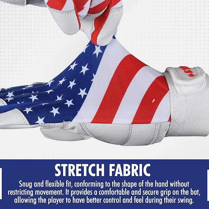 USA Flag Baseball Batting Gloves & Softball Glove American Flag Batting Gloves Youth Kids Baseball Batting Glove Youth Men Adult & Unisex