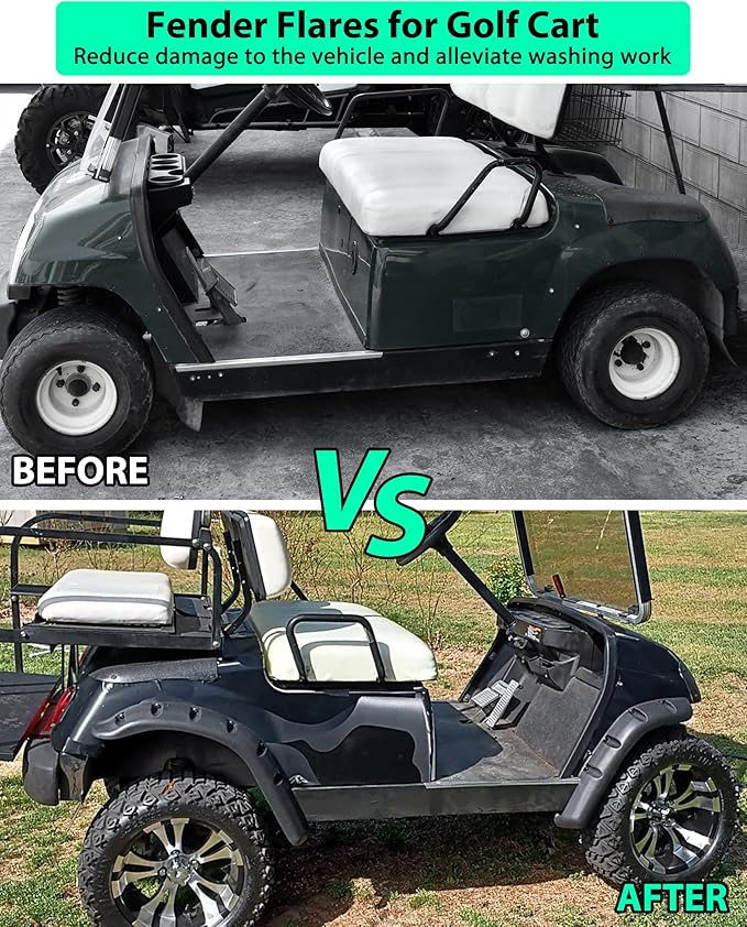Fender Flares for Yamaha Golf Cart G14 G16 G19 G20 G22 Accessories, Front Rear One-Piece Mud Flups Mud Guards for Yamaha Standard and Unmodified G14-G22 Golf Carts Bodies Only, 4PCS