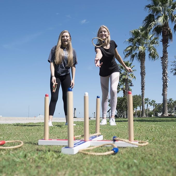 Ring Toss Game for Kids, Fun Ring Tossing Outdoor Game Set Carnival Games Set - Image 2