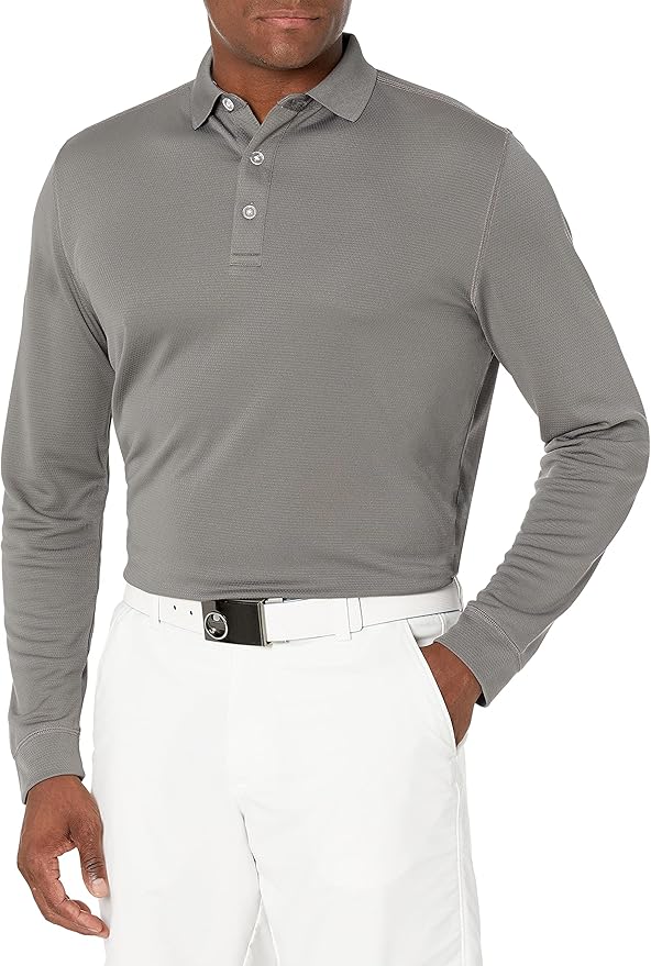 Callaway Men’s Long Sleeve Core Performance Polo, Opti-Dri Technology, Sun Protection, Golf Polo Shirts for Men