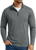Boladeci Men's Quarter Zip Pullover Premium Fleece Lined Heather Long Sleeve Golf Shirts Midweight 1/4 Half Zip Sweatshirts