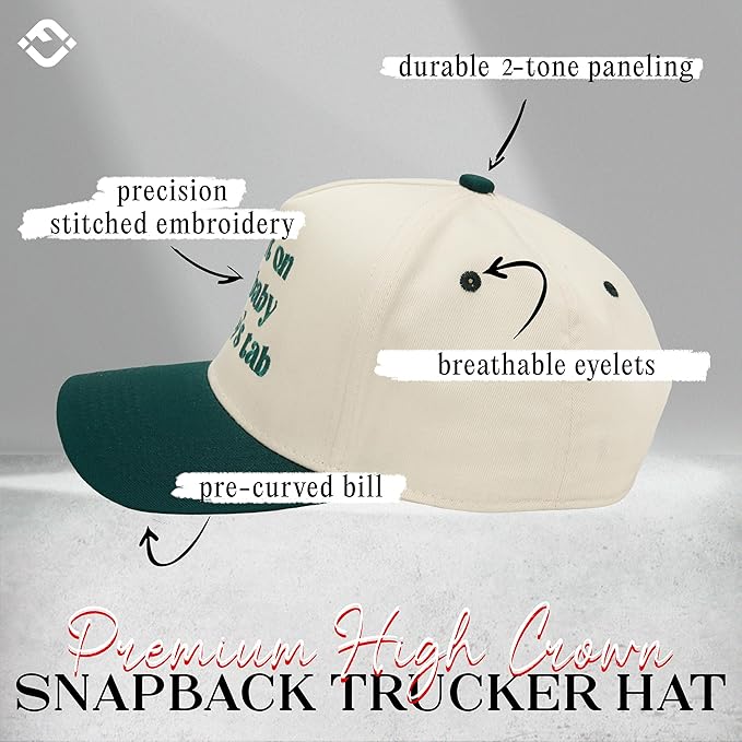 Funky Junque Trucker Hat Women Men 2-Tone Baseball Cap – Vintage Western Style Embroidered Snapback, Premium Cotton Blend