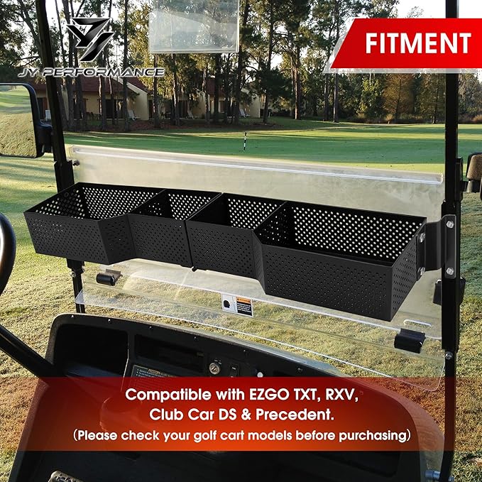 JY PERFORMANCE Golf Cart Front Inner Basket Compatible with EZGO TXT & RXV, Club Car DS & Precedent Golf Cart Storage Tray