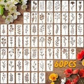 60 Pcs Flower Stencils for Painting, Reusable Small Craft Stencils for Wood by Unknown