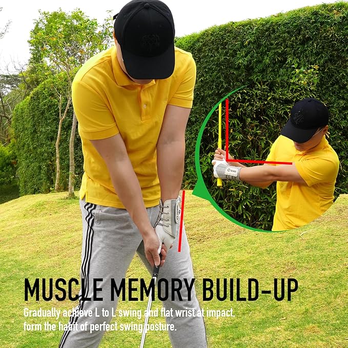 GAIARENA Golf Wrist Training Aid Wrist Hinge Trainer Brace, Effective Golf Swing Training Equipment to Correct Wrist Angle Swing Posture & Develop Muscle Memory for Beginner Golfers【Patent Pending】