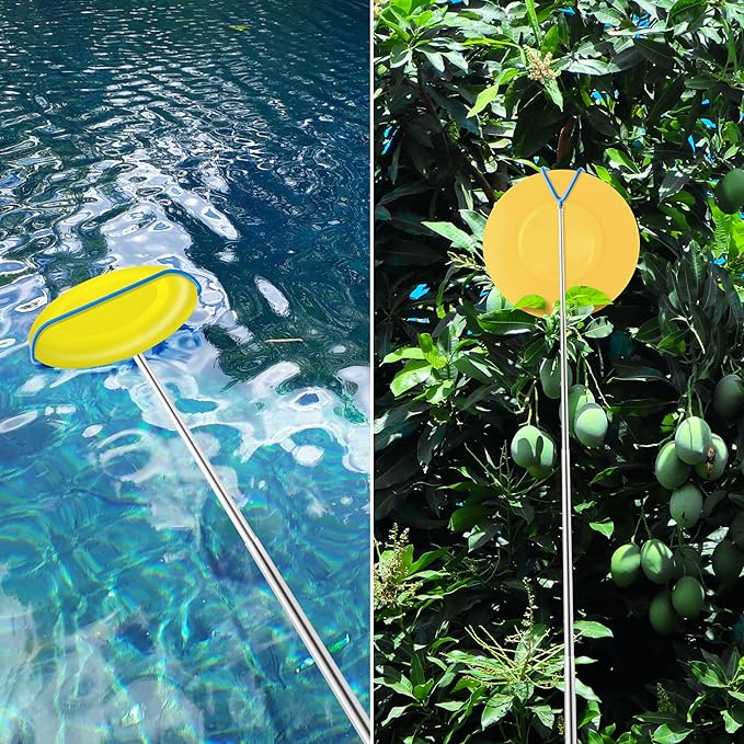 Disc Golf Retriever Pole with Hook - 10 Ft Extendable Disc Golf Pole Durable Stainless Steel Frame Accessories to Retrieve Grabber Tool in Water, Trees, Bushes