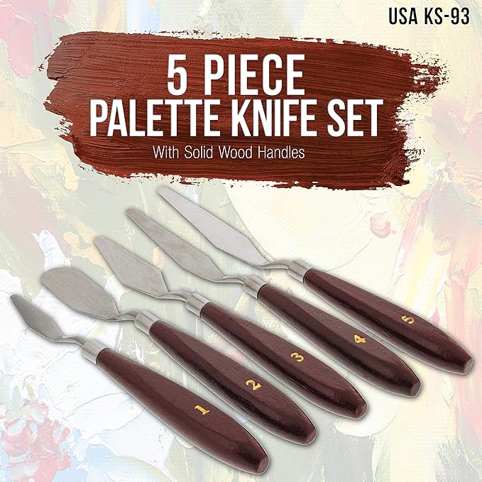U.S. Art Supply 5-Piece Stainless Steel Palette Knife Set - Image 2