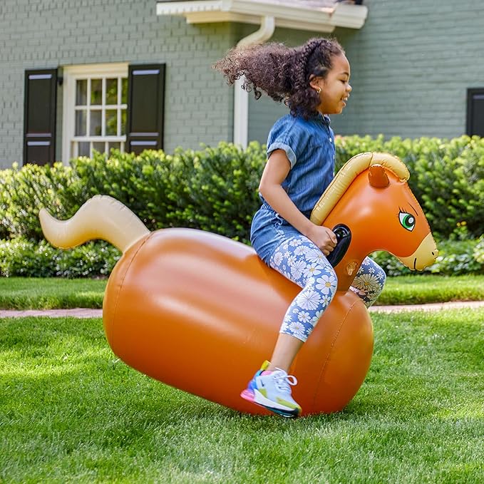 Hearthsong Hop N Go Inflatable Riding Bouncy Horse Hopping Toys - Image 5
