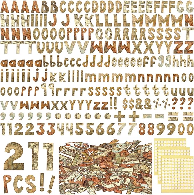 221 Pcs Bulletin Board Letters Round Alphabet Number Punctuation Symbol Combo by Humyoun