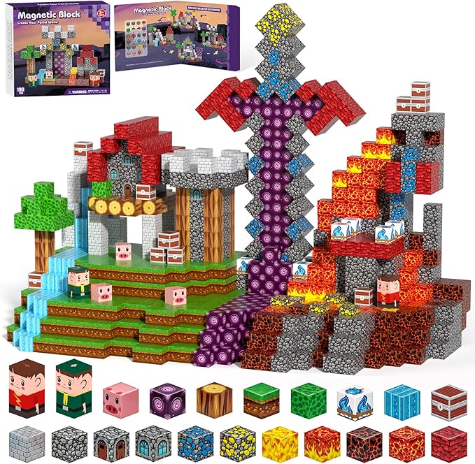 Magnetic Blocks, Magnetic Building Blocks 100pcs, Magnetic Blocks by GRYXPOX-BuildMagwonderWorlds