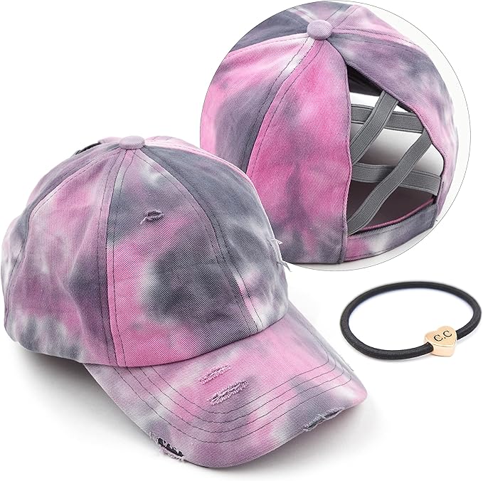 C.C Ponycap Messy High Bun Ponytail Adjustable Glitter Mesh Trucker Baseball Cap