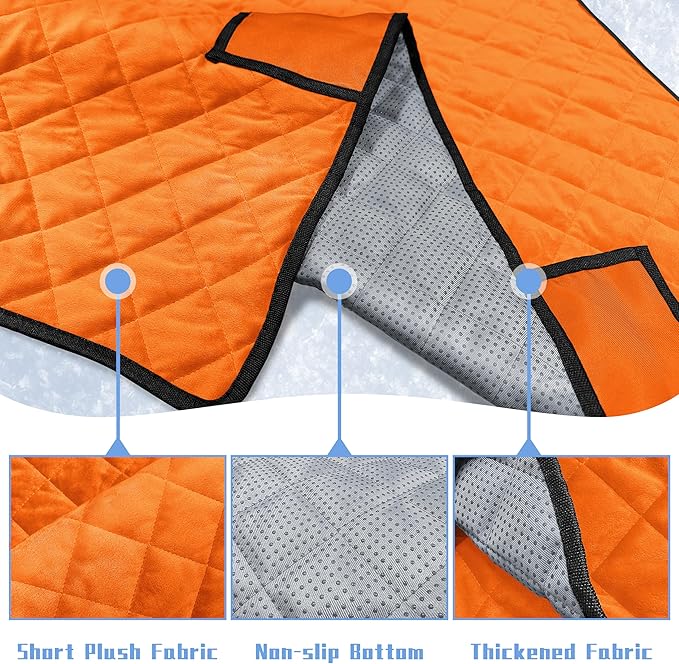 YOKYHOM Golf Cart Seat Covers with 4 Front Pockets, Thick Seat Towel Blanket with Non-Slip Backing, Fits EZGO, Club Car, Yamaha and More 2 & 4 Passenger Golf Carts, Orange