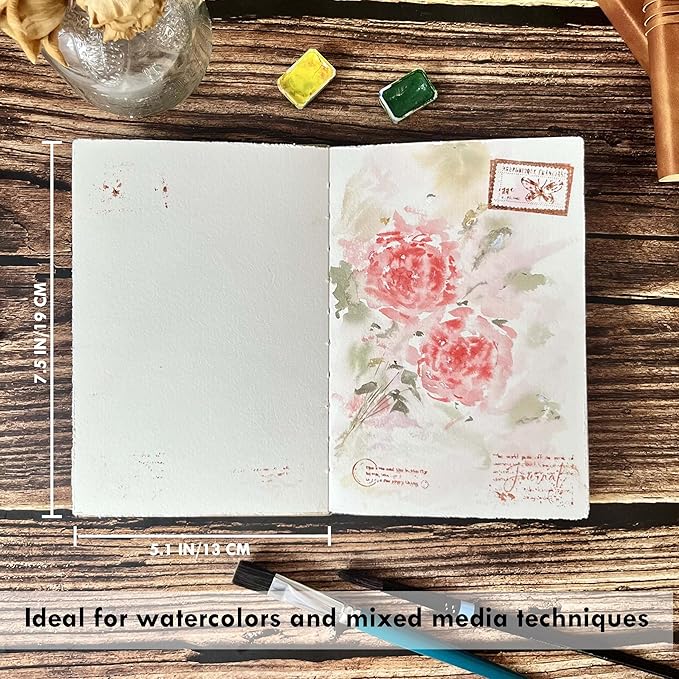 tumuarta Watercolor Sketchbook, 140 LB, 100% Cotton Paper, Cold Press, 24 Sheets - Image 7
