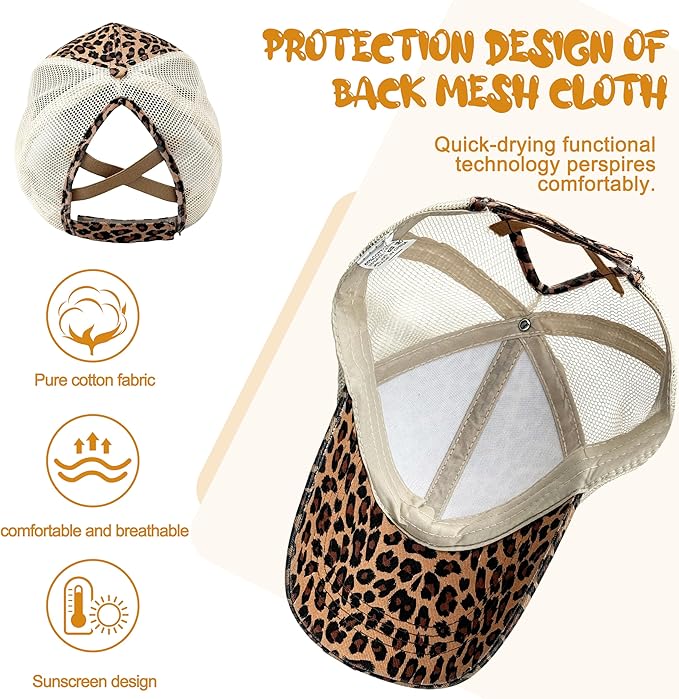 Womens Cow Print Baseball Cap Unisex Adjustable Baseball Hat Casual Cotton Sun Hats for Teen Girls