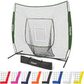 GoSports 7 x 7 ft Baseball & Softball Nets - Available in Team Colors - Batting & Pitching Net with Strike Zone