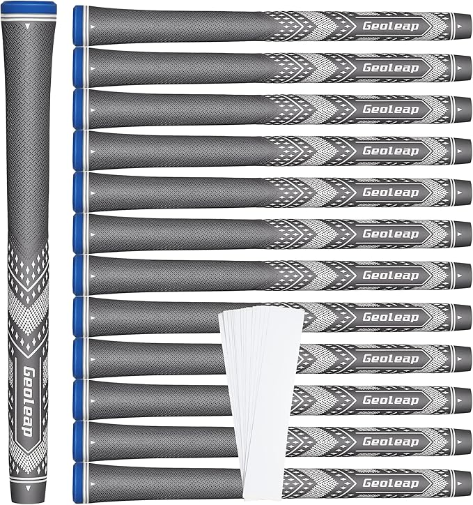 Geoleap Golf Grips Set of 13- Soft Reduce Taper Design Provides High Traction and Performance,13 Golf Club Grips with 15 Tapes or with All Repair Kits for Choice.