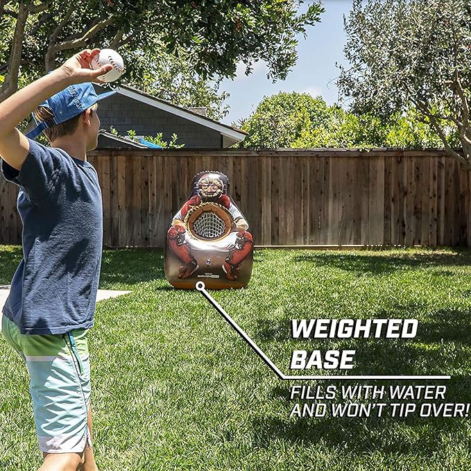 GoSports Inflataman Baseball Toss Challenge - Inflatable Catcher Strike Zone Pitching Game