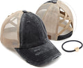C.C Ponycap Messy High Bun Ponytail Adjustable Glitter Mesh Trucker Baseball Cap
