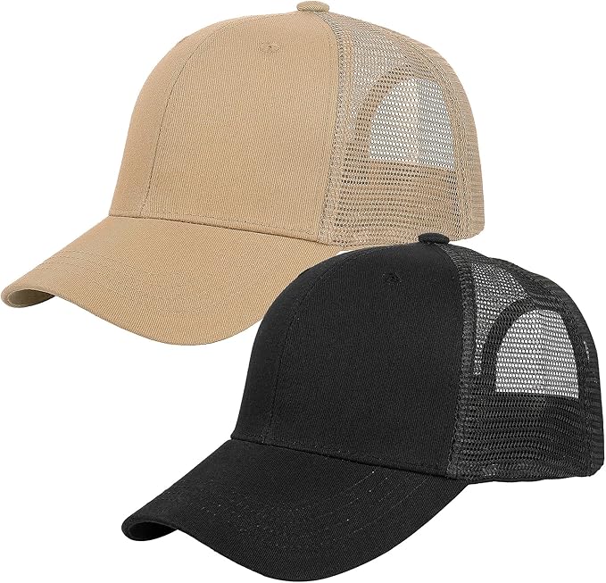Falari Trucker Hat Baseball Cap Structured Plain Design 6 Panel, Adjustable Size