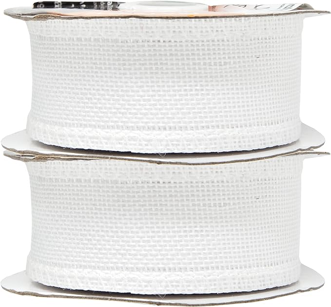Mandala Crafts White Burlap Ribbon 1.5 Inches Wide Jute Ribbons - Image 2