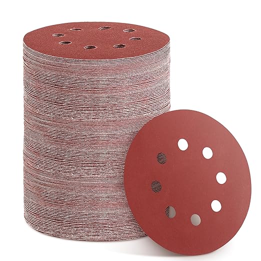 150pcs 600 Grit Sanding Discs, 5-Inch 8-Hole Sandpaper, by YEHBS