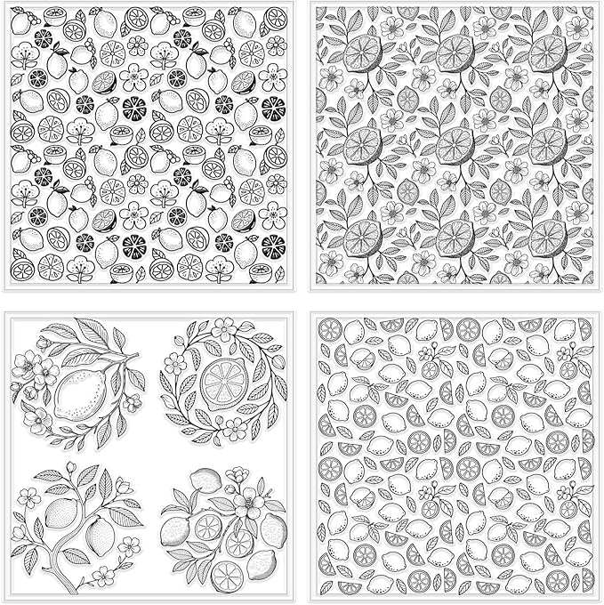 CHGCRAFT 4 Sheets 4 Styles Vintage Lemons Polymer Clay Texture Sheets Lemon - Image 8