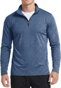 Boladeci Men's Quarter Zip Pullover Premium Fleece Lined Heather Long Sleeve Golf Shirts Midweight 1/4 Half Zip Sweatshirts