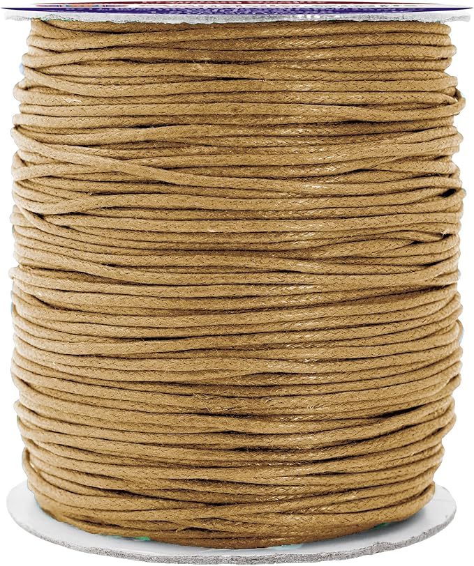 Mandala Crafts 1.5mm 109 Yards Tan Cotton Waxed Cord by MandalaCrafts