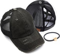 C.C Ponycap Messy High Bun Ponytail Adjustable Glitter Mesh Trucker Baseball Cap